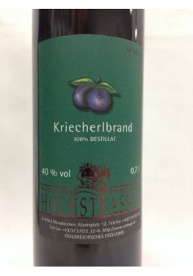 Kriecherlbrand 40%<br>0,35 Ltr. Hochstrasser